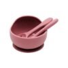 SPY KIDS Silicone Baby Feeding Set - 3Pcs Bowl, Spoon & Fork | Non-Slip Suction, Microwave & Dishwasher Safe, Unbreakable, Easy Clean