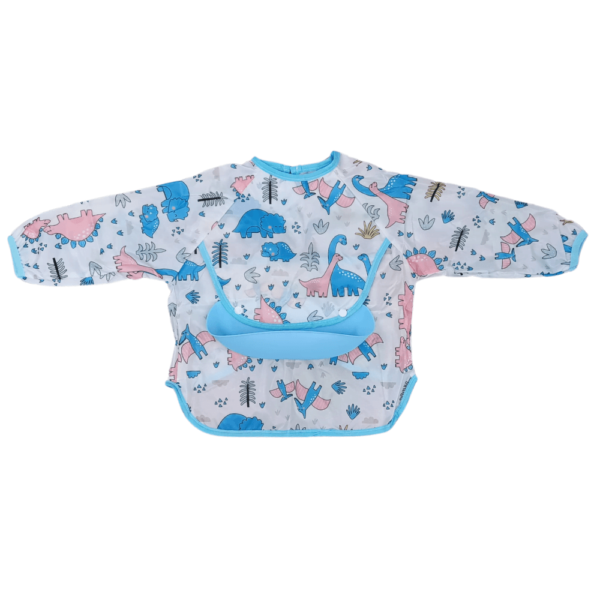 Little Lovelies™ Ultimate Waterproof Sleeved Baby Bib with Pocket, Washable Lightweight Toddler Smock for Babies 6 Months+ - Small Discoverers