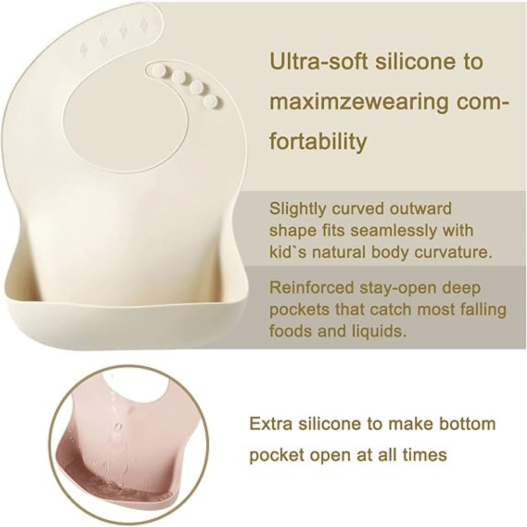 Baby bib with food catcher